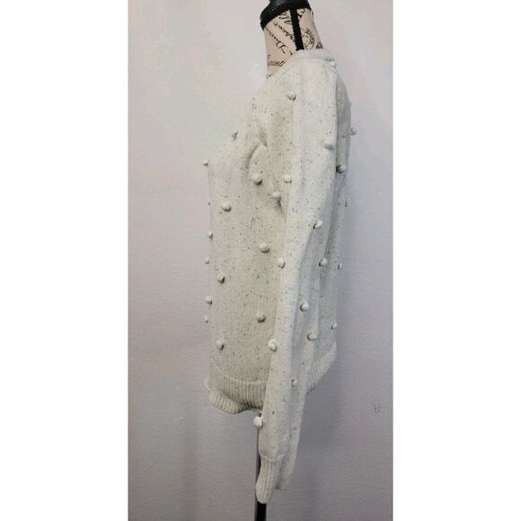 Modcloth Mini Pom Pom Confetti Pullover Sweater Sz M Mint Green Crew Neck Womens - Picture 6 of 9